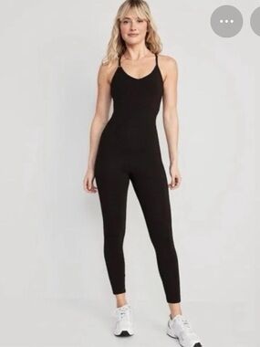 Old Navy Black Sleeveless V-Neck Jumpsuit